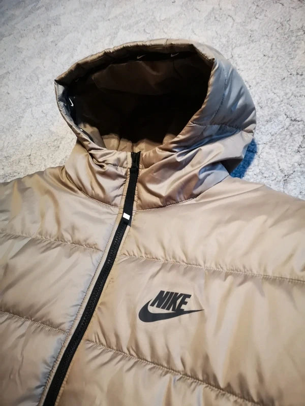 Daunenjacke NIKE Damen Khaki Größe L Therma Fit