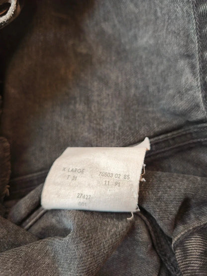 Vintage Levi's Denim 70503 02 XL Jeansjacke 1991 Schwarz Typ 3 Jacke