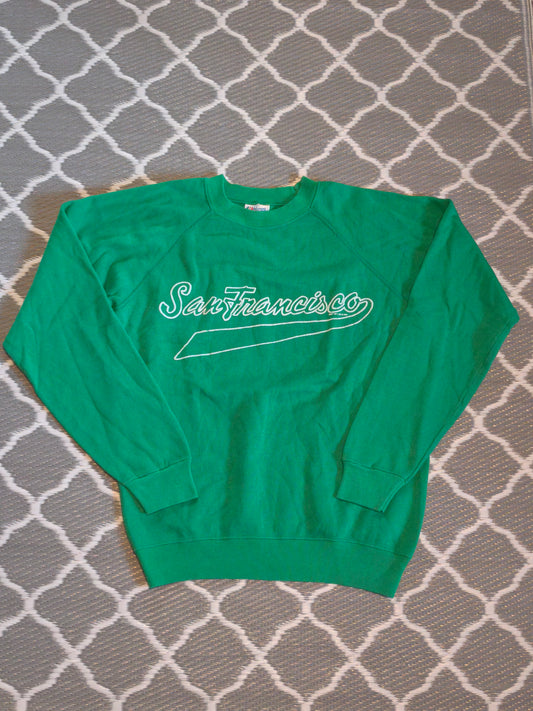 💚 Vintage Hannes Tag Sweatshirt San Francisco – Made in USA – Größe 38–40
