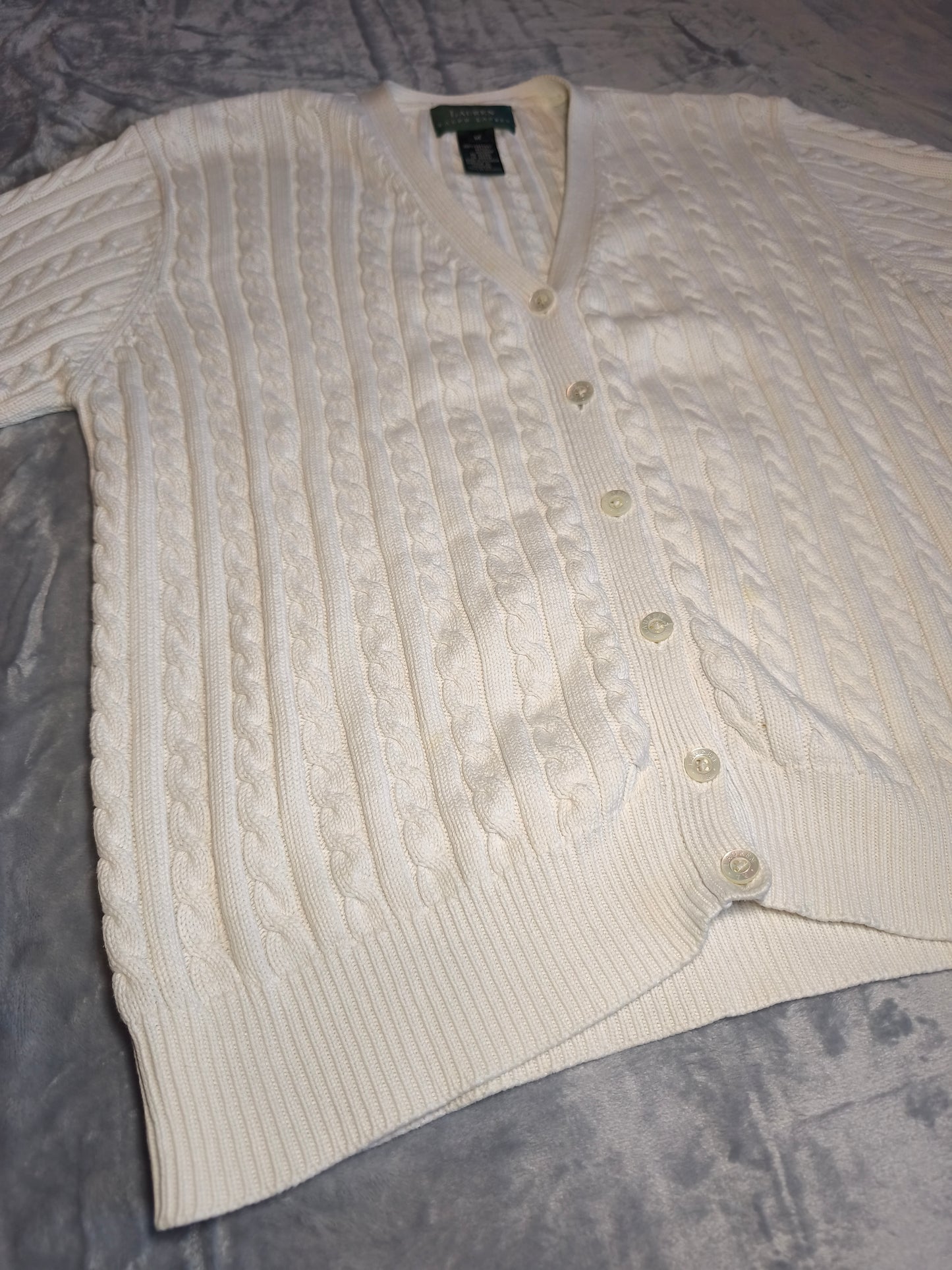 Ralph Lauren Wolljacke / Cardigan – Gr. M – Grün Label – Vintage