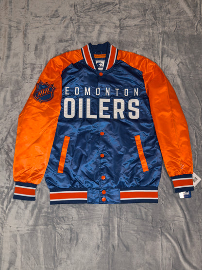 Starter NHL Edmonton Oilers Satin Jacke Gr. M 🔥NEU mit Etikett