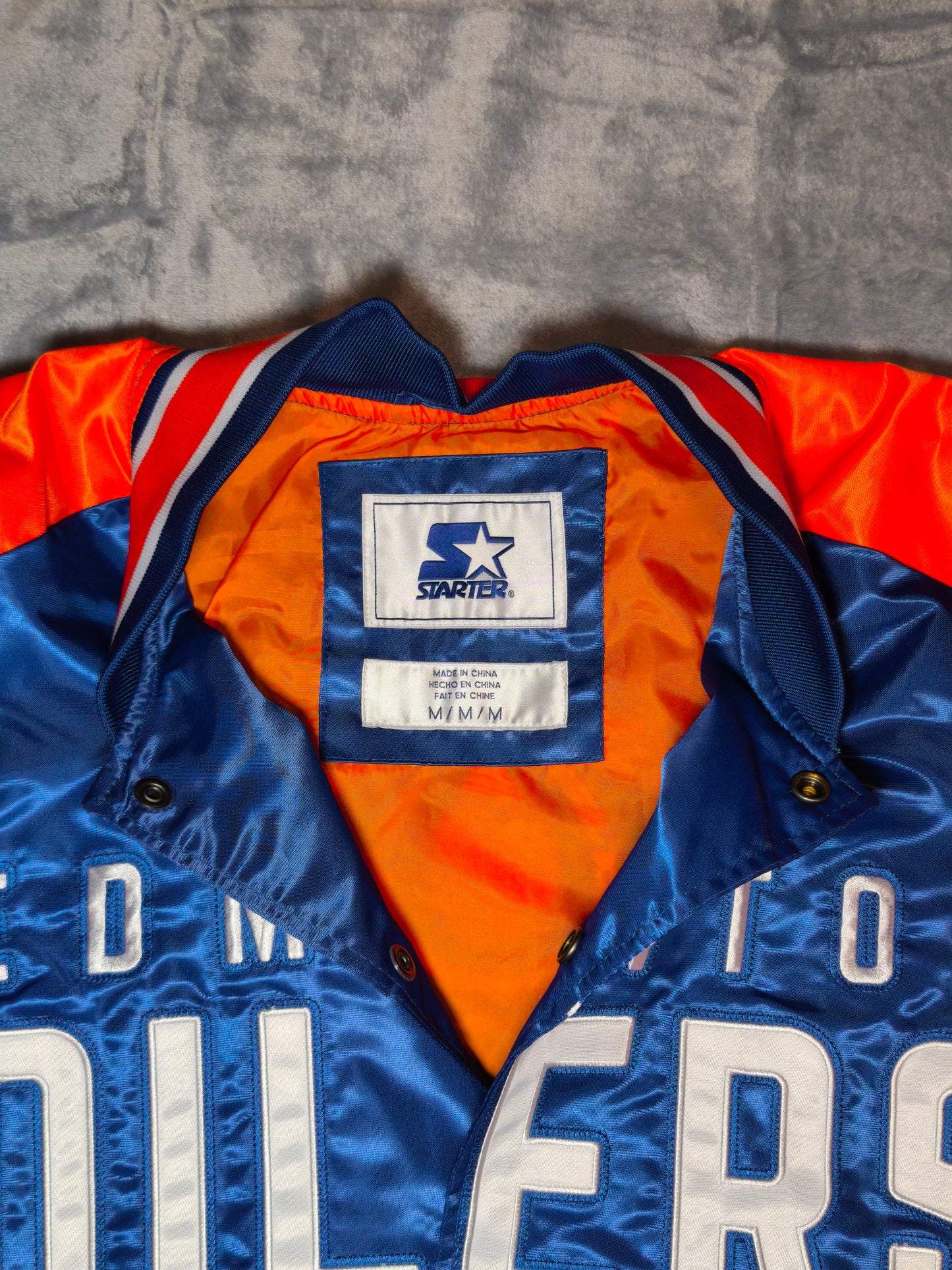 Starter NHL Edmonton Oilers Satin Jacke Gr. M 🔥NEU mit Etikett